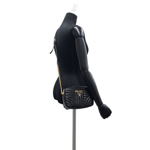 Prada Black Leather Mini Chain Shoulder Bag - Picture 9 of 9